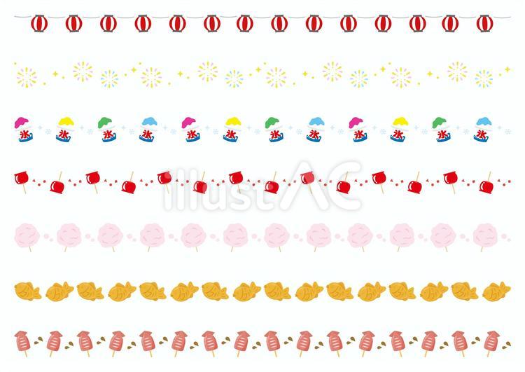 夏祭りの飾り罫02 夏祭り,夏,祭りのイラスト素材