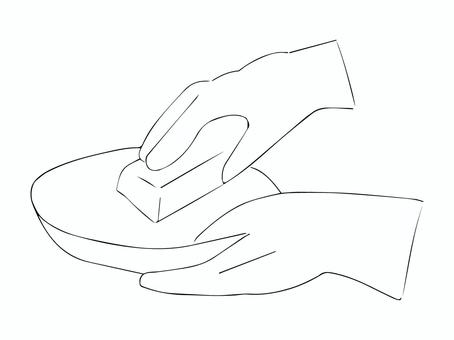 Illustration, dish, wash, household chores, 