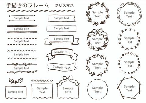 손으로 그린 프레임 크리스마스, 크리스마스, 프레임, 수공, JPG, PNG 및 AI