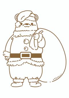 シロクマサンタさんの単体イラスト 線のみ シロクマサンタさんの単体イラスト 線のみ クリスマス,サンタ,サンタクロース,シロクマ,クマ,動物,キャラクター,プレゼント,袋,冬のイラスト素材