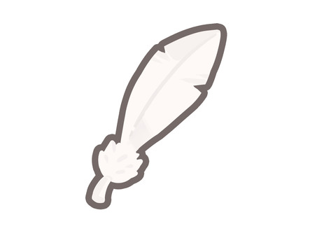 White feather icon with line, , JPG and PNG