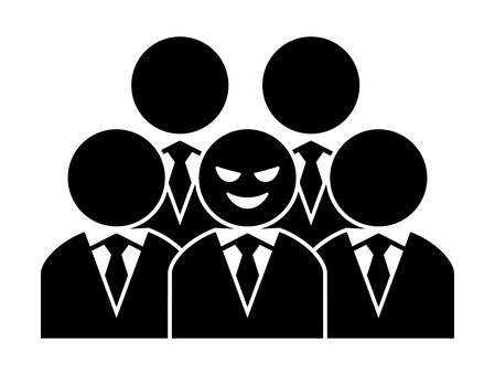 悪い顔のネクタイの人々 詐欺師,悪徳業者,人物,悪人,アイコン,悪い,闇営業,闇,犯罪者,不気味のイラスト素材