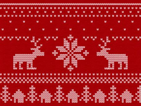 クリスマス背景、北欧柄ニットテクスチャ赤 クリスマス背景、北欧柄ニットテクスチャ赤 クリスマス,背景,ニット,テクスチャ,パターン,冬,12月,モミの木,トナカイ,木のイラスト素材