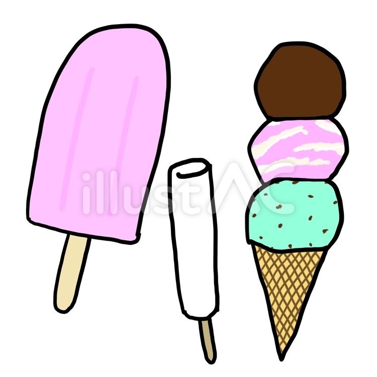 アイス アイスクリーム,アイスキャンデー,夏のイラスト素材
