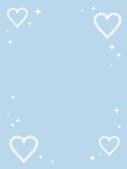 青・推し活イメージパールのハート背景 背景,青,縦,パール,ハート,キラキラ,白,ベクター,空白,余白のイラスト素材