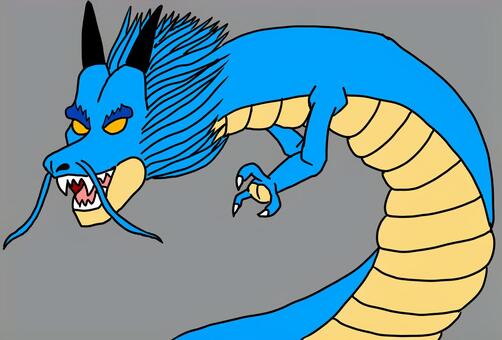 青龍 青龍,青い龍,龍,ドラゴン,シンプルのイラスト素材