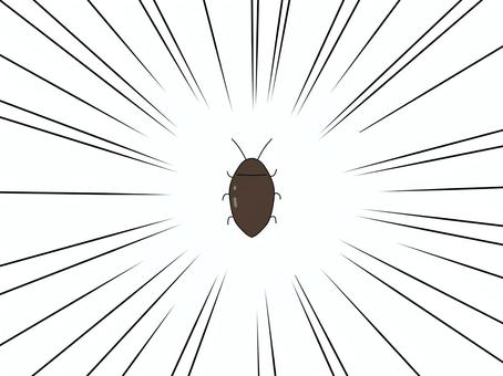 ゴキブリ集中線 ゴキブリ,集中線,線,ライン,虫,黒,茶色,1匹のイラスト素材