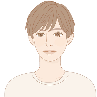 男性表情 男性,男子,顔,唇,表情,ナチュラルリップ,口角,ショートヘア,中性的,透明感のイラスト素材