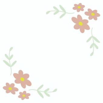 北欧風の花コーナーフレーム ピンク 北欧風の花コーナーフレーム ピンク 花,フレーム,コーナー,コーナーフレーム,枠,飾り枠,背景,ホワイトデー,ボタニカル,葉のイラスト素材