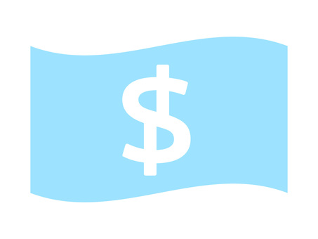 波打つ紙幣とドル記号・金融と経済アイコン お金,紙幣,ドル,通貨,為替,支払い,決済,金融,経済,ビジネスのイラスト素材