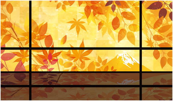 秋の紅葉風景 秋,紅葉,10月,田舎,森林,自然のイラスト素材