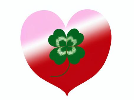 Four-leaf clover in the heart, happiness, , JPG and PNG