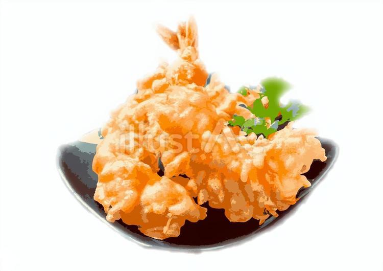 エビの天ぷら 天ぷら,食べ物,揚げ物のイラスト素材