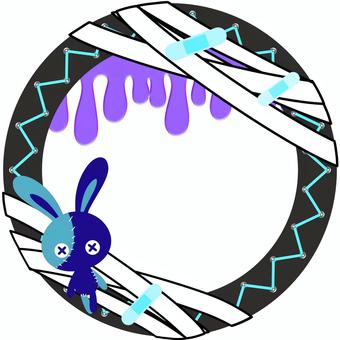 病みかわアイコンリングブルー アイコン,リング,手書き,手描き,かわいい,きれい,病み,病みかわ,ブルー,青のイラスト素材