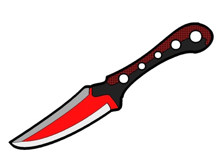 投げナイフのアイコン『赤』 ナイフ,携帯,武器,切る,投げる,刺さる,道具,刃,モチーフ,カラーのイラスト素材