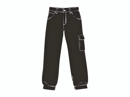 シルエット【服】12 服,ズボン,衣服,洋服,アパレル,ファッション,素材,シルエット,かげ,影絵のイラスト素材