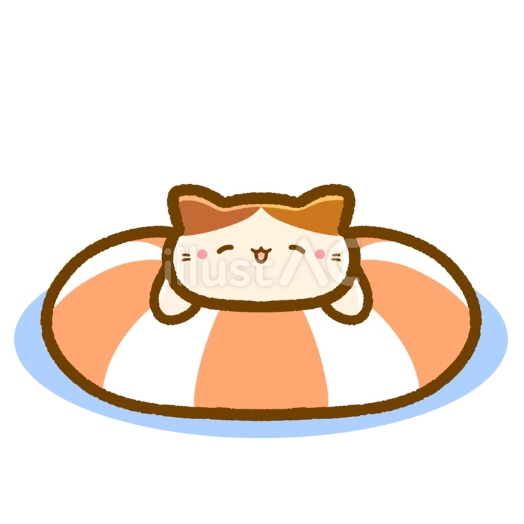 うきわのにっこり猫さん うきわ,猫,動物のイラスト素材