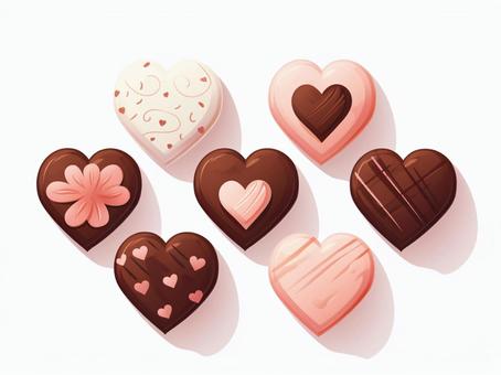 Illustration, heart, chocolate, valentine, 