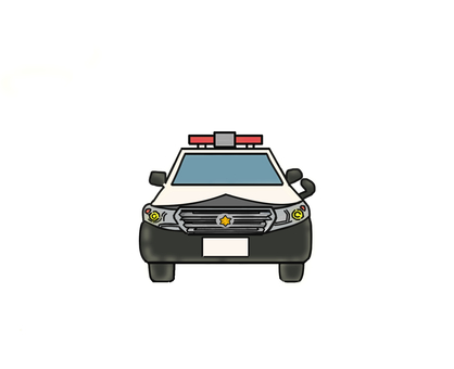 パトカー パトカー,警察,警察官,逮捕,赤色灯,赤ランプ,警察署,交番のイラスト素材