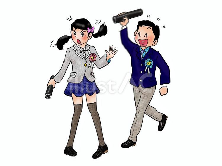 ちょっとぉ、やめなさいよぉ～ 人物,こども,男の子のイラスト素材