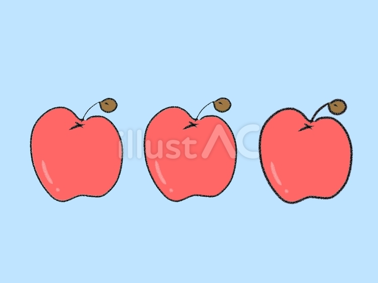 3個のりんご りんご,果物,フルーツのイラスト素材