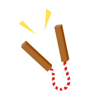 火の用心、拍子木のかわいいイラスト 拍子木,火の用心,かわいい,あしらい,イラスト,防災,火災,火事,シンプル,行政のイラスト素材