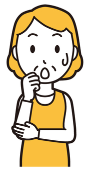  エプロンおばちゃん(黄)-108-バスト