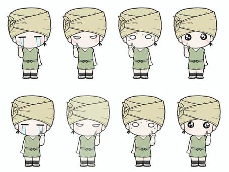 삽화, 남성, 전신, 2 바디, 