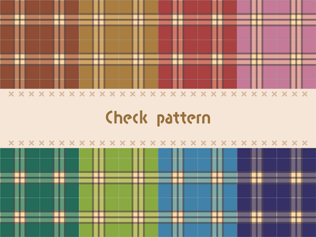 秋冬のチェック柄のセット 冬,背景,チェック,チェック柄,パターン,シームレス,テクスチャ,チェックパターン,チェック模様,チェック柄背景のイラスト素材
