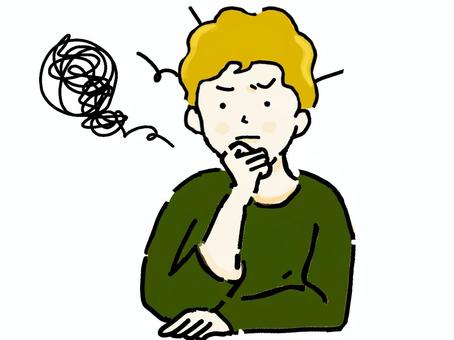 混乱して考え込む若い男性緑‐上半身① 混乱して考え込む若い男性緑‐上半身① 混乱,悩む,考える,苦戦,緑,男性,人物,若い,モヤモヤ,上半身のイラスト素材