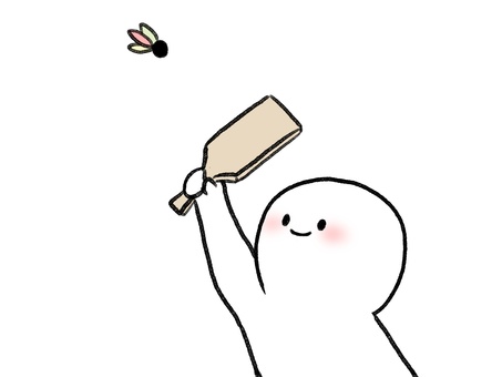 羽根つきをする棒人間 棒人間,人物,羽根突き,正月,羽子板,手描き,落書き,表情,黒,シンプルのイラスト素材