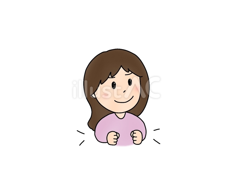 やる気、気合、前向き　女性 やる気,気合,頑張るのイラスト素材