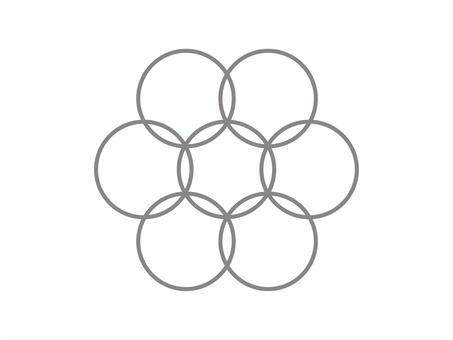 エッグオブライフ(太)02 エッグオブライフ(太)02 エッグオブライフ,幾何学模様,模様,開運,マーク,シンプル,アイコンのイラスト素材