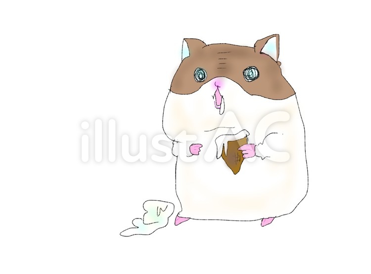 ソフトクリームを落としたハムスター ハムスター,絶望,かわいいのイラスト素材