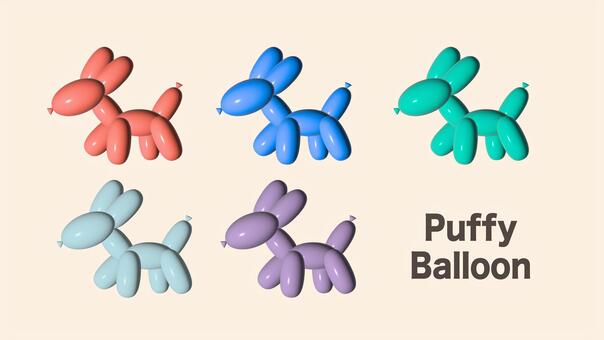 Illustration, balloon, dog, colorful, 