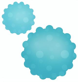 ウィルス（水色） ウィルス,風邪,コロナ,インフルエンザ,アイコン,病気,水色,ウィルス拡大図,拡大図,医療のイラスト素材