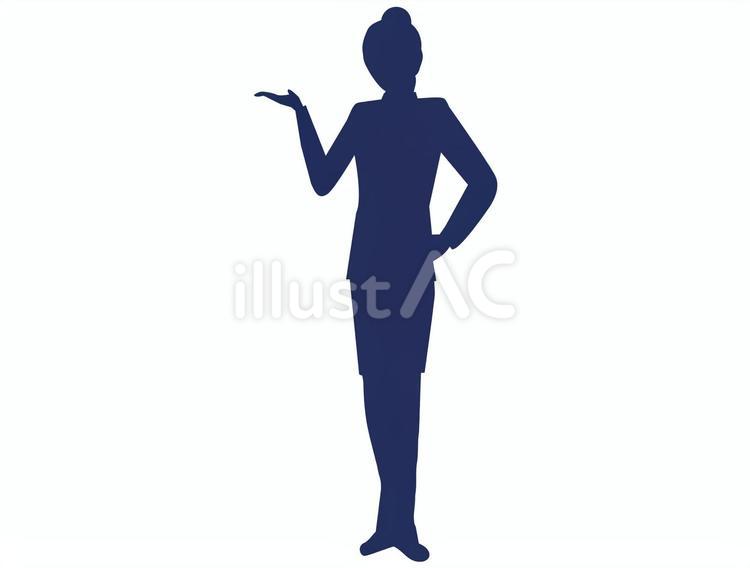 案内 青,女性,人のイラスト素材
