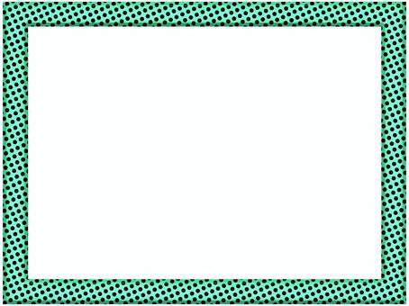 水玉の額縁フレ−ム　黒　ライトグリーン 水玉,ドット,柄,パターン,模様,水玉模様,額縁,フレ−ム,ポストカード,メッセージカードのイラスト素材