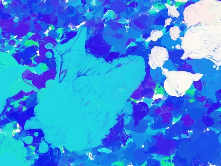 清涼感あふれるアクリル絵の具風青色の背景 絵の具,デザイン,バナー,アイキャッチ,シンプル,おしゃれ,かわいい,手書き,背景,フレームのイラスト素材