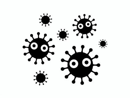 黒いウイルス 丸い目 黒いウイルス 丸い目 カビ,ウイルス,菌,病原菌,インフルエンザ,ハウスダスト,食中毒,感染,風邪,細菌のイラスト素材