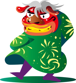 お正月の獅子舞 獅子舞,お正月,縁起物,伝統芸能,お祭り,無病息災,厄除け,ご利益,獅子頭,踊るのイラスト素材