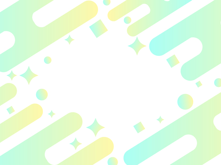 ポップなグラデメンフィス背景 緑 背景,メンフィス,グラデーション,フレーム,幾何学,かわいい,ポップ,緑,黄緑,キラキラのイラスト素材