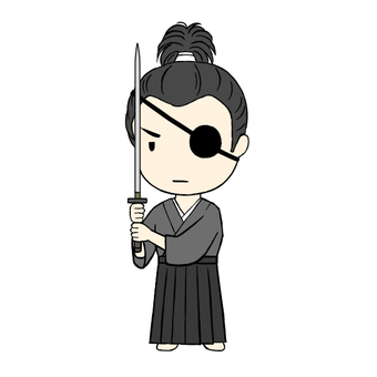 柳生十兵衛 柳生十兵衛,柳生三厳,剣豪,隻眼,江戸時代,人物,歴史,日本史,二頭身,かわいいのイラスト素材