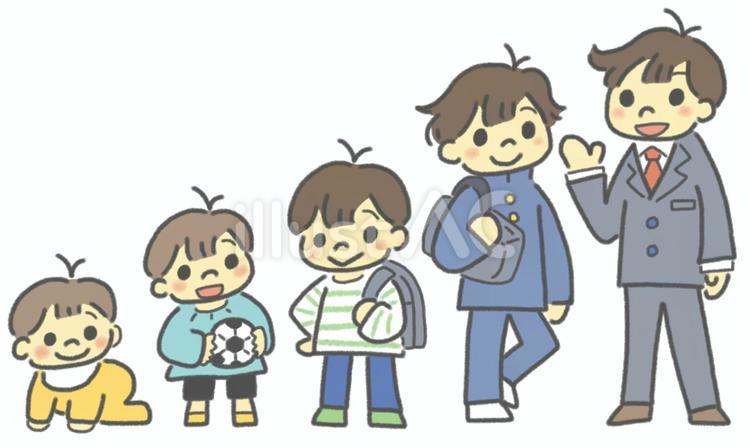 子どもの成長（男の子）イラスト - No: 24748003｜無料イラスト・フリー素材なら「イラストAC」