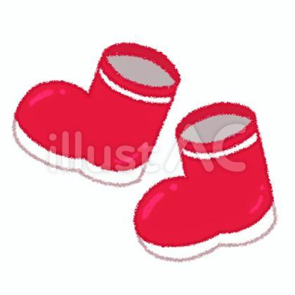 長靴のクレヨンイラスト