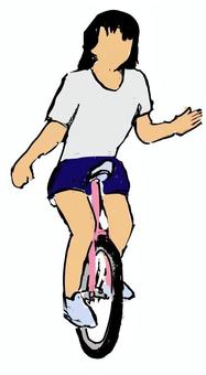 一輪車 一輪車 一輪車,乗物,自転車,子供,あそぶ,練習のイラスト素材