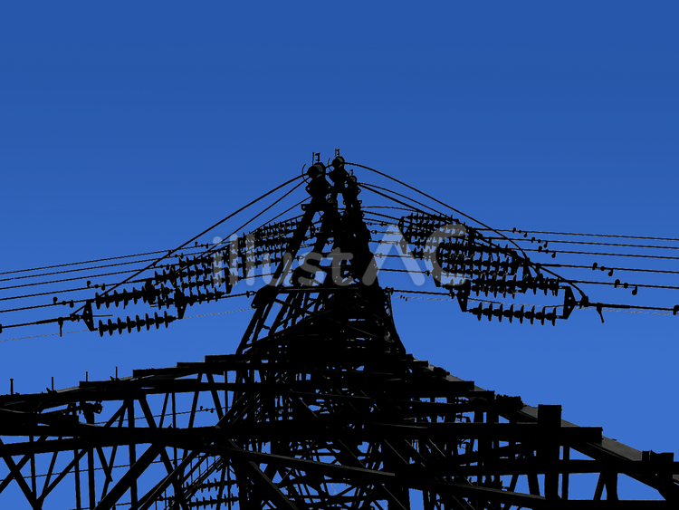 鉄塔と青空 鉄塔,青空,電線のイラスト素材