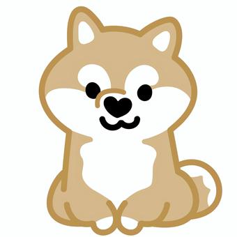 ハート鼻の柴犬（おすわり）1 柴犬,犬,動物,ハート,鼻,おすわり,シンプル,かわいい,キュート,デフォルメのイラスト素材