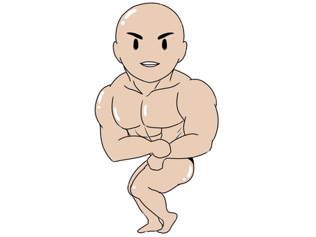 ボディビルダー（ポーズ５） ボディビルダー,筋肉,男性,マッチョ,ムキムキ,フィットネス,トレーニング,スポーツ,ポーズ,ジムのイラスト素材