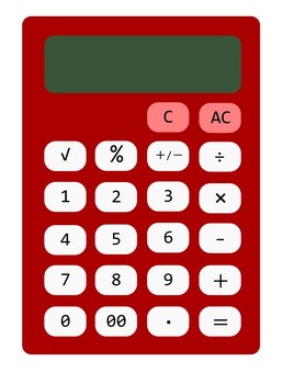 Calculator red, calculator, computer, electronics, JPG and PNG